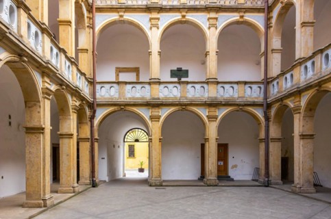Inner courtyard of Wallenstein's Castle on Wallenstein Square