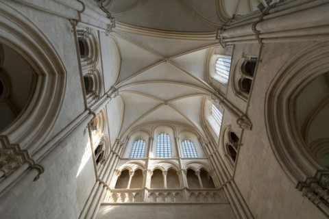 Vezelay labelled les Plus Beaux Villages de France. Architectural details of the nave of Basilica St Mary Magdalene.Unesco World heritage. Morvan regional natural park. Via Lemovicensis way to Santiag...