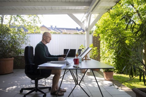 Home office in a conservatory