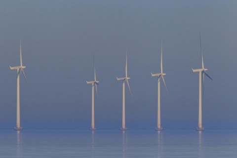 Wind turbines at sea of Lillgrund