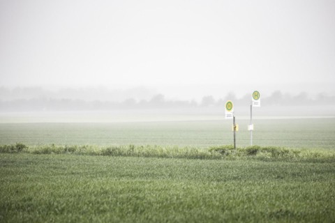 Bus stop in the countryside in Vierkirchen