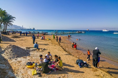 Bay at Aqaba with sand beach