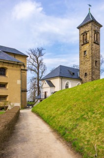 View over ventilation shafts of the war powder magazine towards Magdalenenburg and garrison church