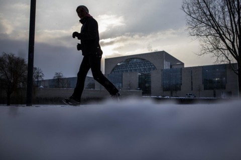 The Federal Chancellery in front of the Federal Government-Laender on the further procedure of the Corona restrictions