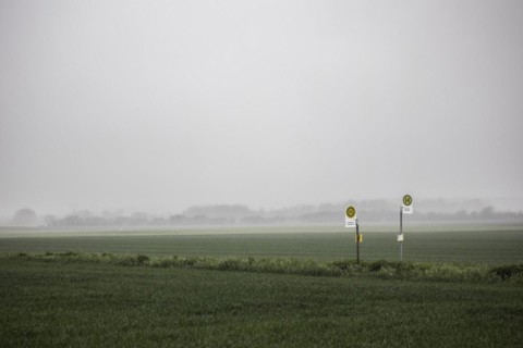 Bus stop in the countryside in Vierkirchen