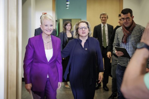 (R-L) Svenja Schulze, Federal Minister for Economic Cooperation and Development, and Cindy McCain,