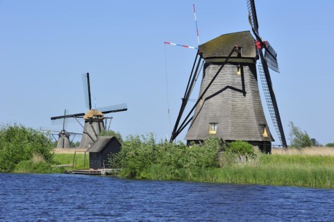 Thatched polder windmills at Kinderdijk