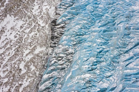 Crevasses in the glacier Falljoekull