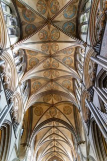 Vaulted ceiling roof inside cathedral church