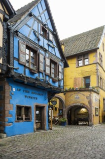 Medieval colourful half-timbered houses