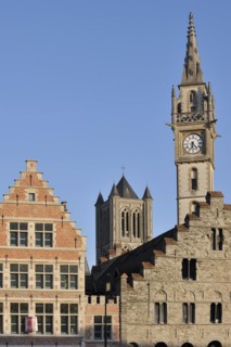 Historical step-gabled houses at the Graslei