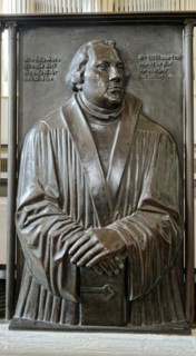 Bronze relief Martin Luther by the artist Georg Wrba