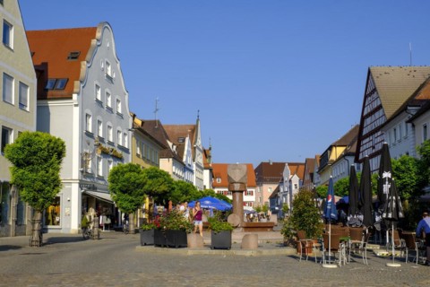 Market place with restaurants