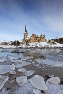 The church in winter of Kabelvag