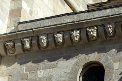 Vezelay labelled les Plus Beaux Villages de France. Sculptures of Basilica St Mary Magdalene.Unesco World heritage. Morvan regional natural park. Via Lemovicensis way to Santiago de Compostela. Yonne ...