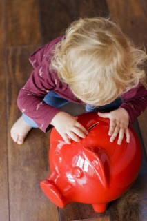 Child with piggy bank