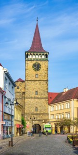 Townscape with view from the east of the Valdice Gate from 1568