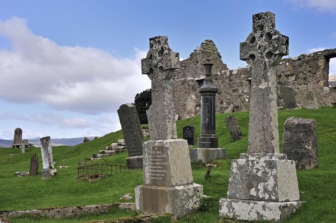 Celtic cross in the graveyard of Cill Chriosd