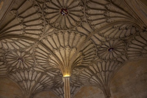Rib-vault ceiling of entrance to the Great Hall of Christ Church College of the Oxford University