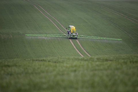 Plant protection equipment in a field near Goerlitz