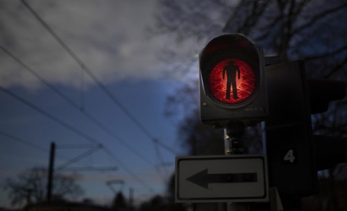 Subject: red pedestrian lights