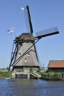Thatched polder windmill at Kinderdijk