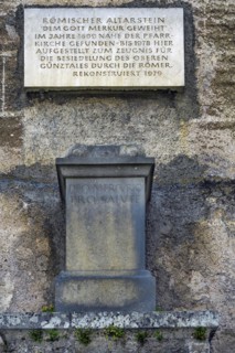 Roman altar stone dedicated to the god Mercury in Obergünzburg