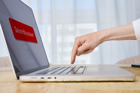 Concept of erasing digital footprint on Internet