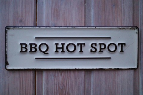 Sign with inscription BBQ Hot Spot