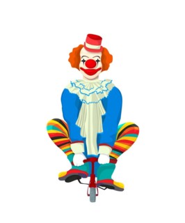 Clown on a bicycle