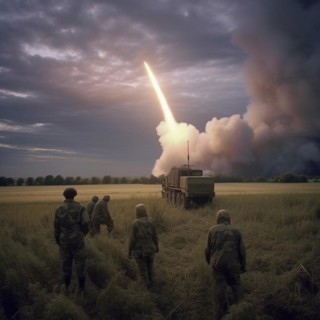 Soldiers in full battle gear with rocket launchers