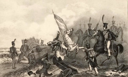 Killing of General Van Merlen on 16 June 1815 at Waterloo