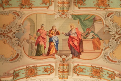 Dome frescoes by Johann Baptist Zimmermann