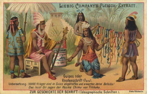 Guipos or knotted script from Peru
