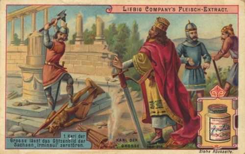 Charlemagne has the idol three Saxons Irminsul destroyed