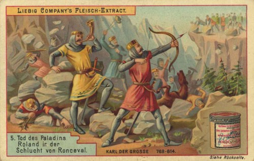 Death of the paladin Roland in the gorge of Ronceval