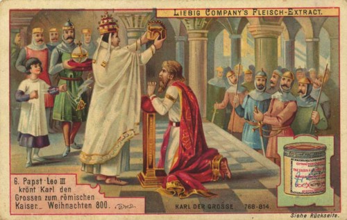 Pope Leo III crowning Charlemagne Emperor of Rome