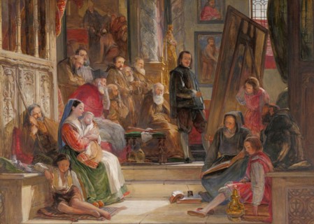 Murillo paints his painting The Virgin in the Franciscan Convent in Seville