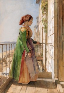 A Greek Girl on a Balcony