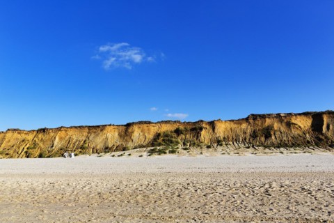 Red cliff in the evening light