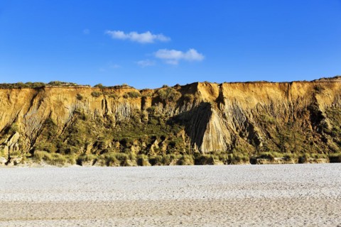 Red cliff in the evening light