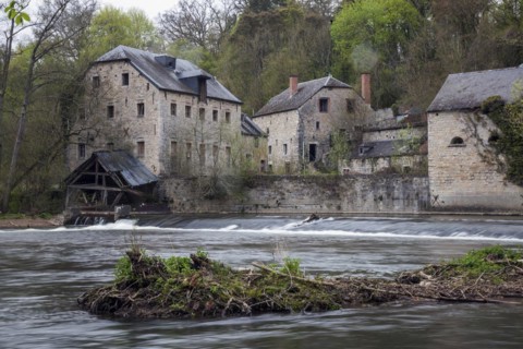 Old mill on the river Lesse near Château de Walzin