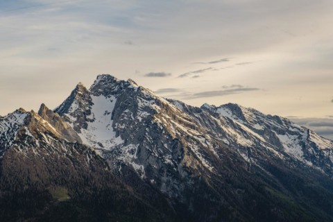 Hochkalter massif snow-covered with Blaueis glacier