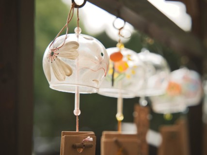 Japanese wind chimes close-up