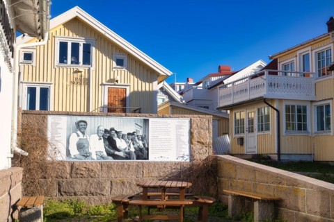 Poster in the harbour of Smögen