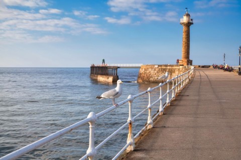 Pier with 19th century stone lighthouse