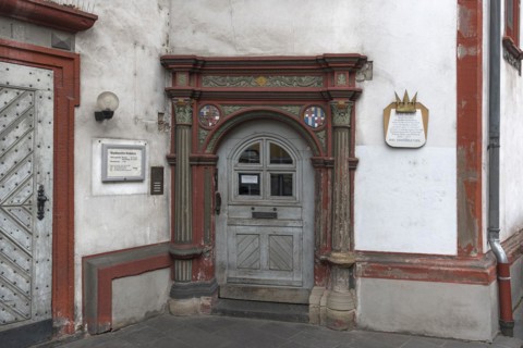 Historic door from 1681 of the Old Castle
