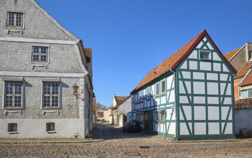 Typical half-timbered house of old Klaipeda