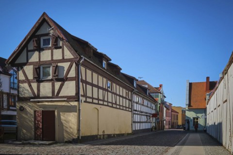 Typical half-timbered house of old Klaipeda