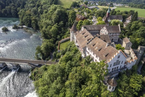 Schloss Laufen and Rhine Falls Bridge near Neuhausen am Rheinfall